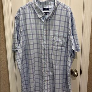 George Blue and White Plaid Button Down Shirt